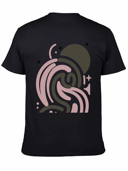 Abstract Graphic Print Black T-Shirt