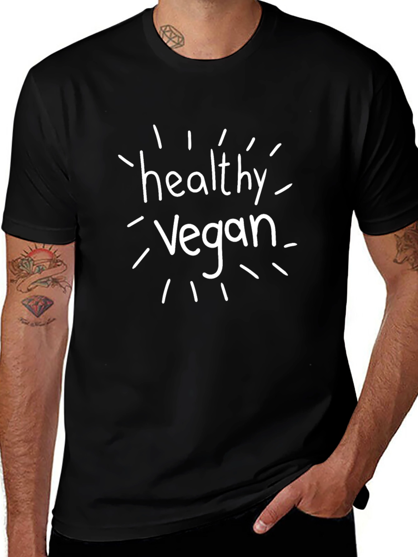 Healthy Vegan Black T-Shirt