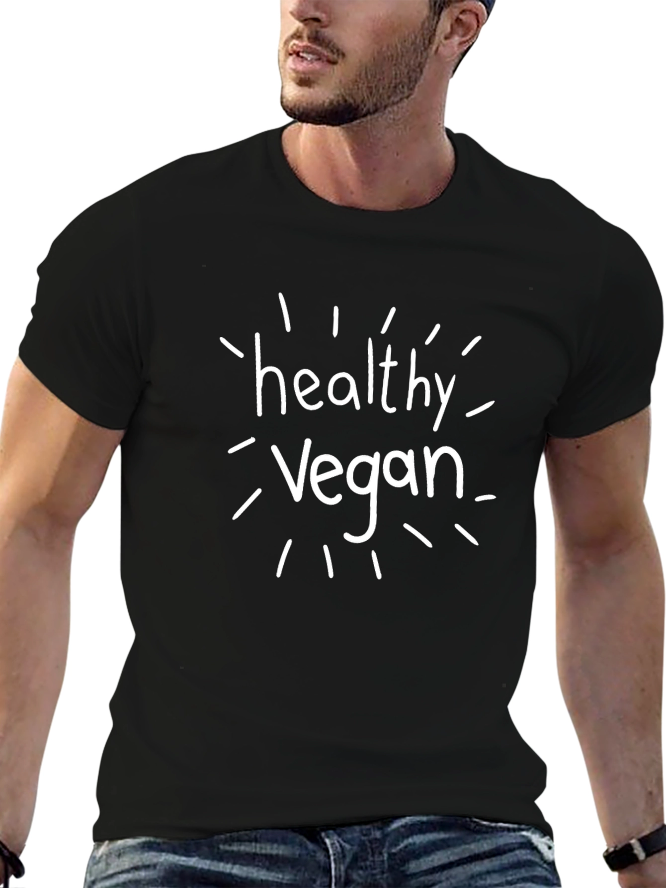 Healthy Vegan Black T-Shirt