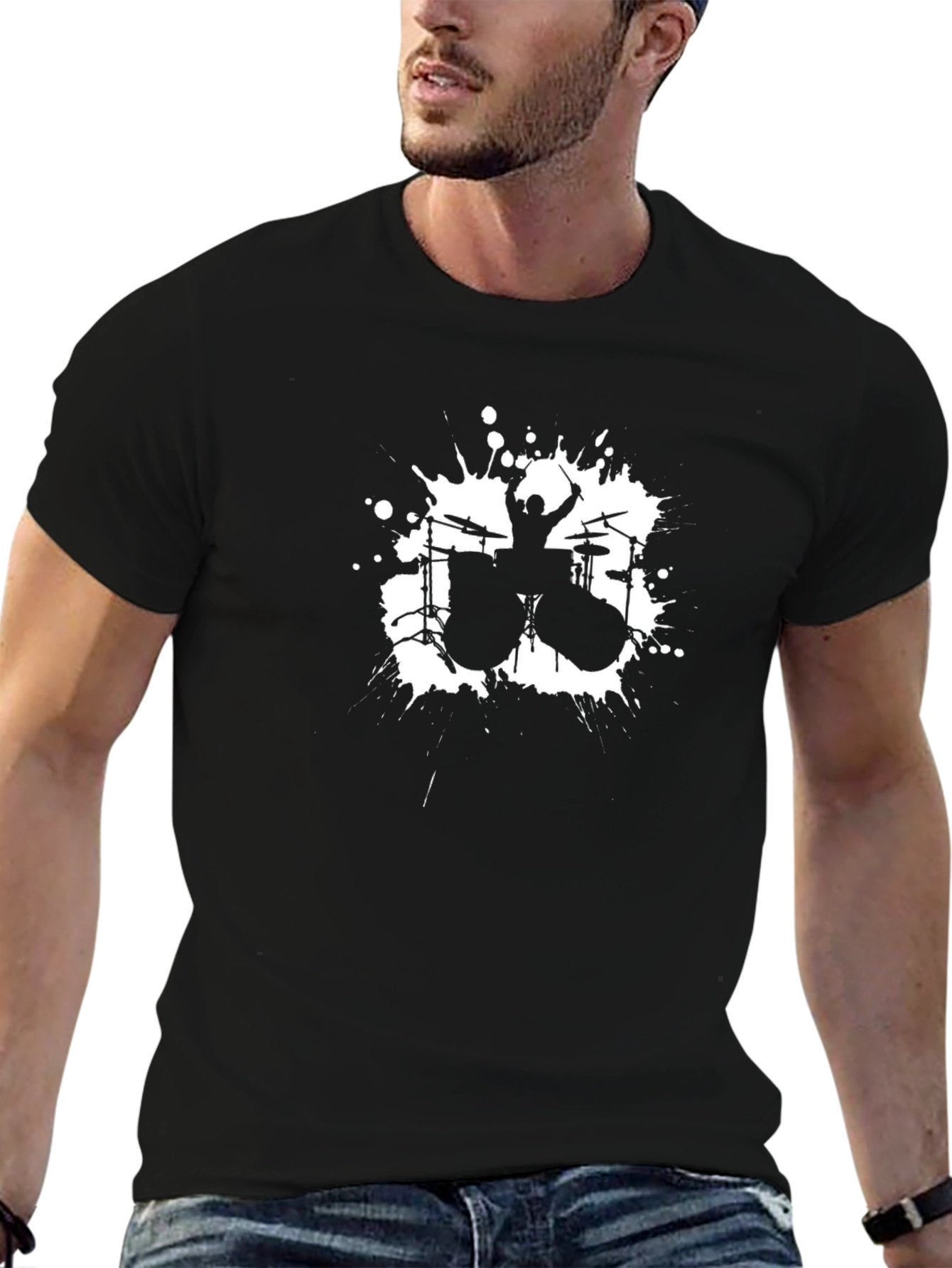Drummer T-Shirt - Black Graphic Tee