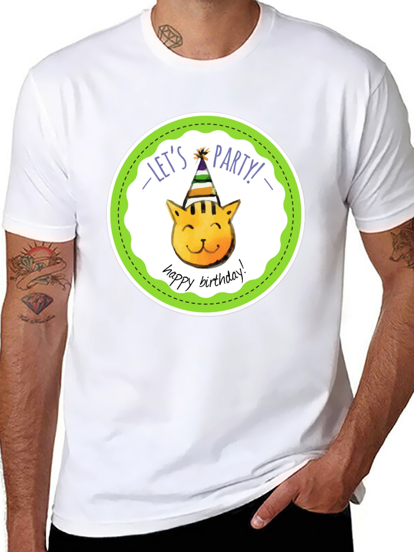 Lets Party Cat Birthday T-Shirt