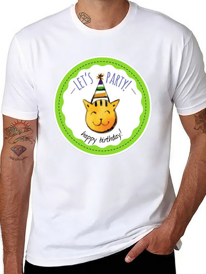 Lets Party Cat Birthday T-Shirt