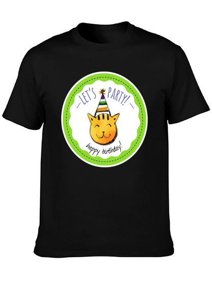 Lets Party Cat Birthday T-Shirt