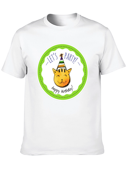 Lets Party Cat Birthday T-Shirt