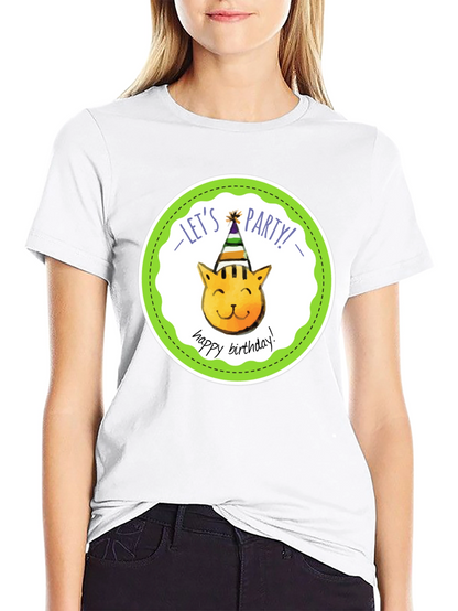 Lets Party Cat Birthday T-Shirt