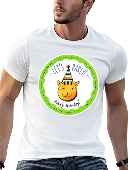 Lets Party Cat Birthday T-Shirt