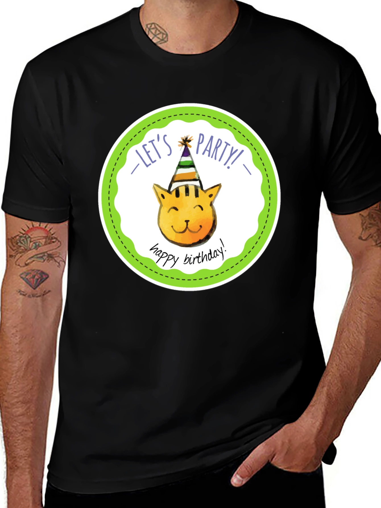 Lets Party Cat Birthday T-Shirt