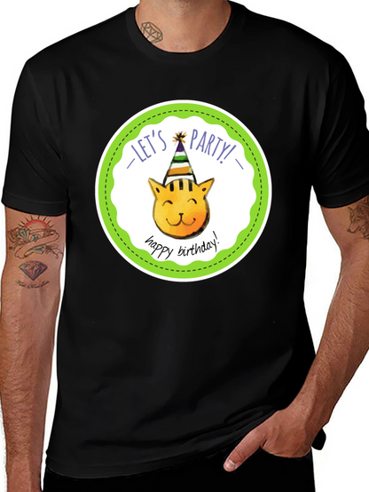 Lets Party Cat Birthday T-Shirt