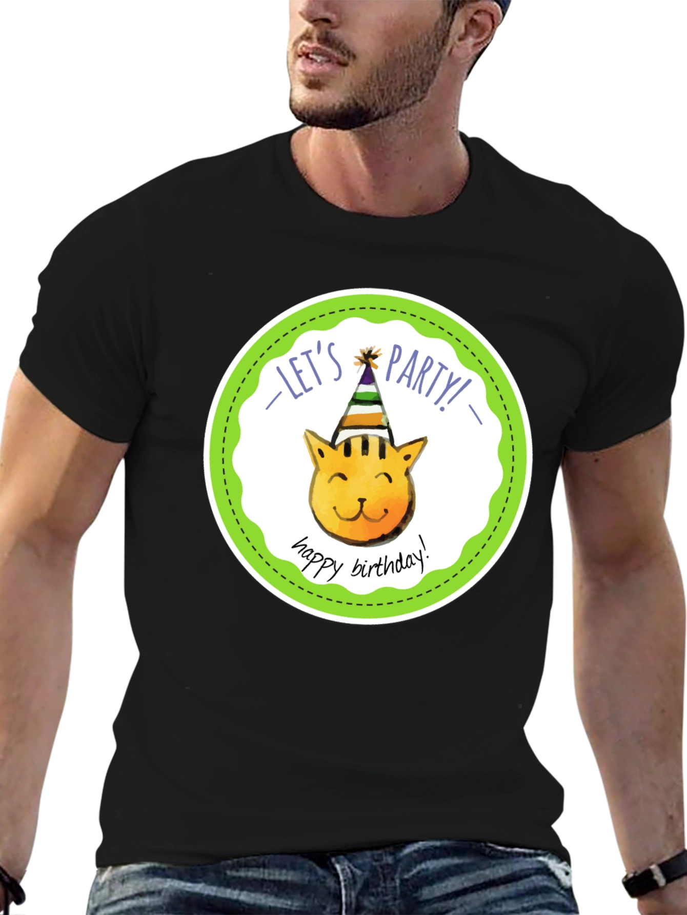 Lets Party Cat Birthday T-Shirt