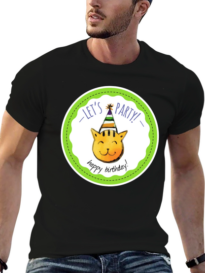 Lets Party Cat Birthday T-Shirt