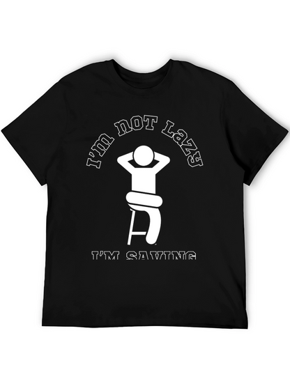 Funny Lazy Graphic Tee - Saving Energy T-Shirt