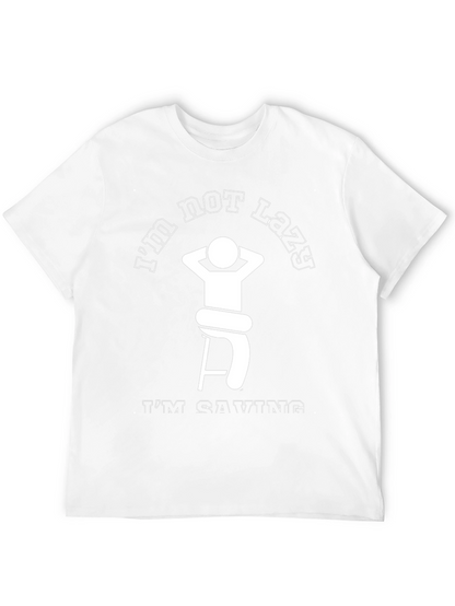 Funny Lazy Graphic Tee - Saving Energy T-Shirt