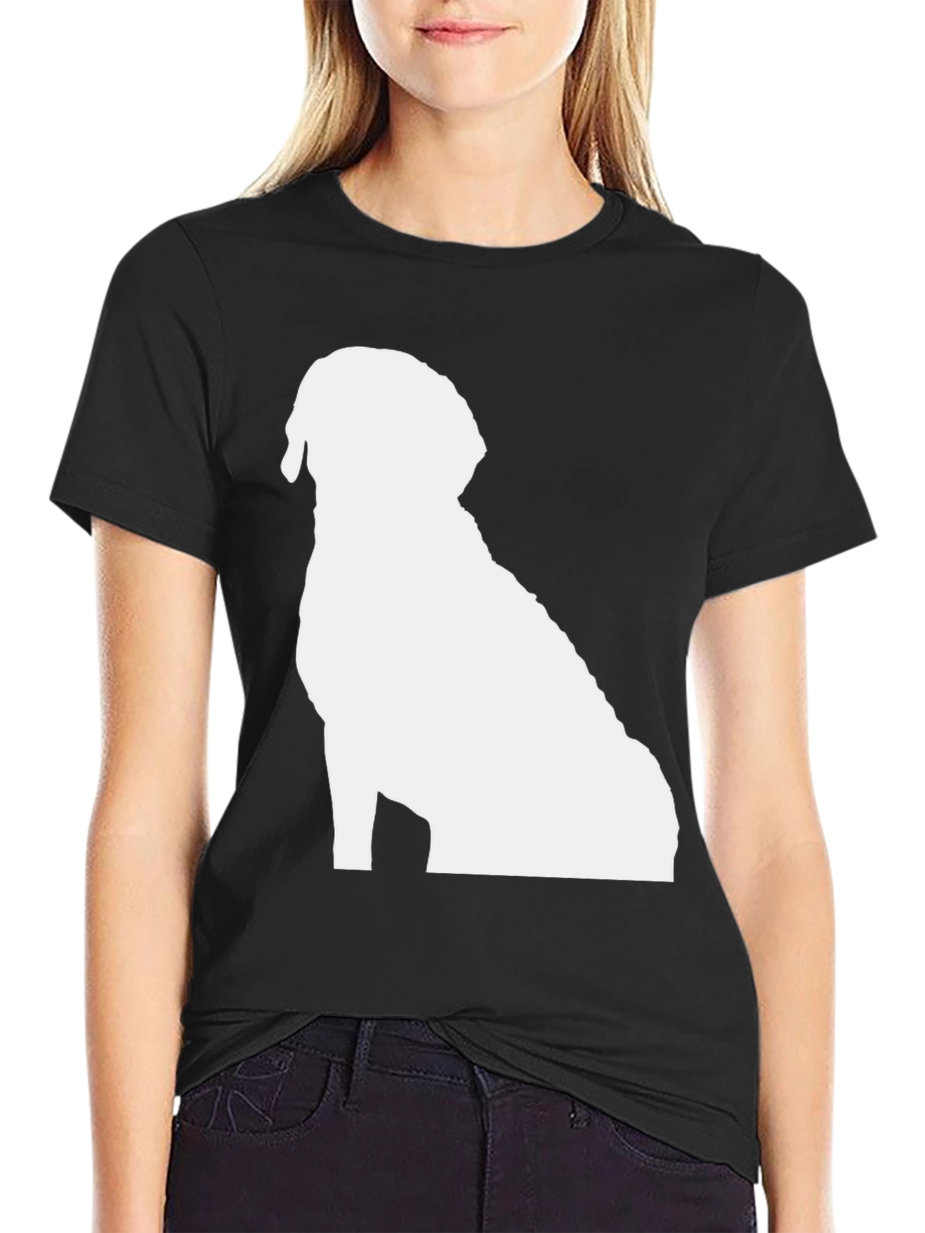 Dog Silhouette Black T-Shirt