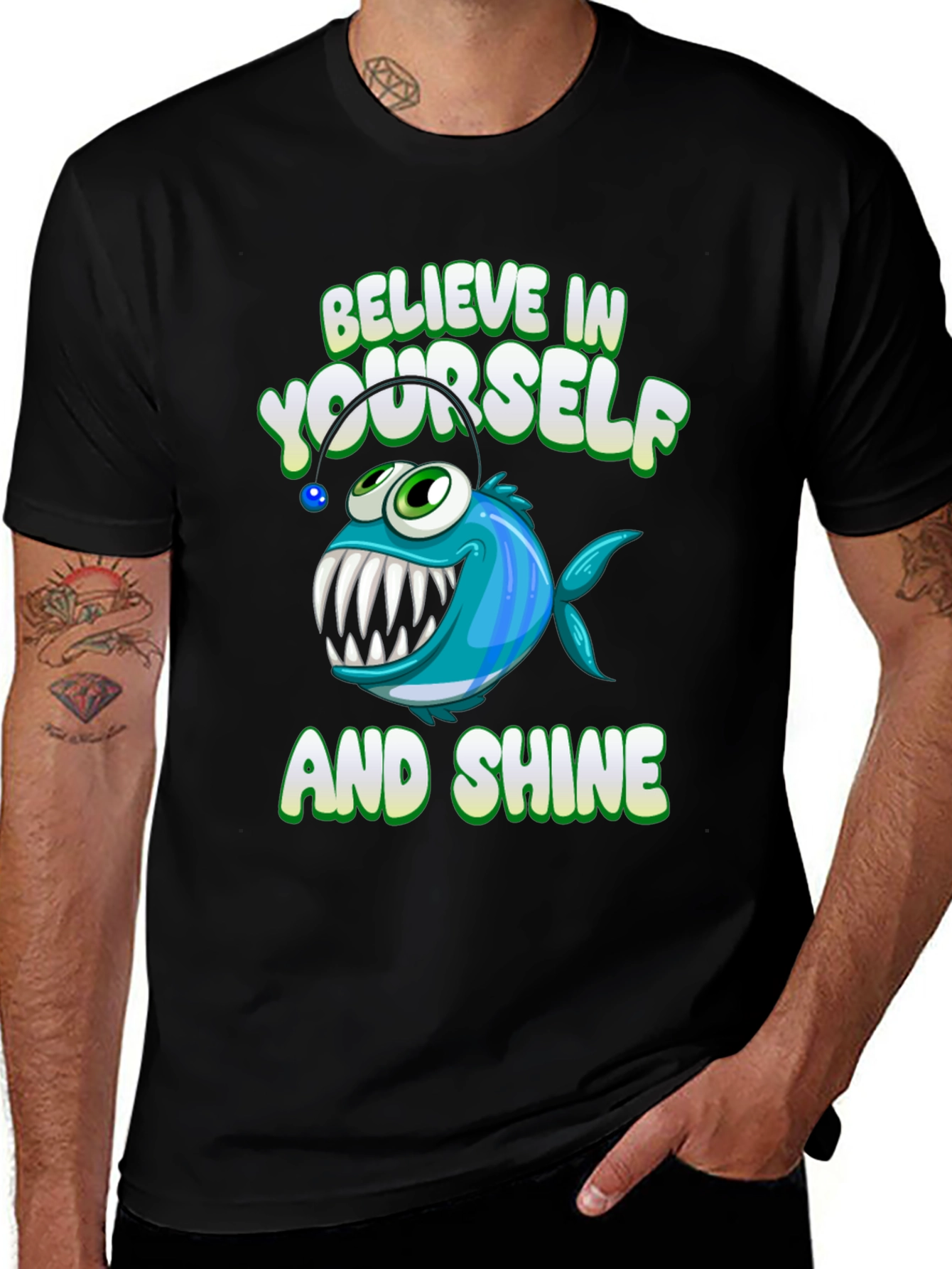 Believe In Yourself Angler Fish Graphic Tee
