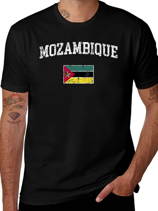 Mozambique Flag Graphic Tee - Distressed Print