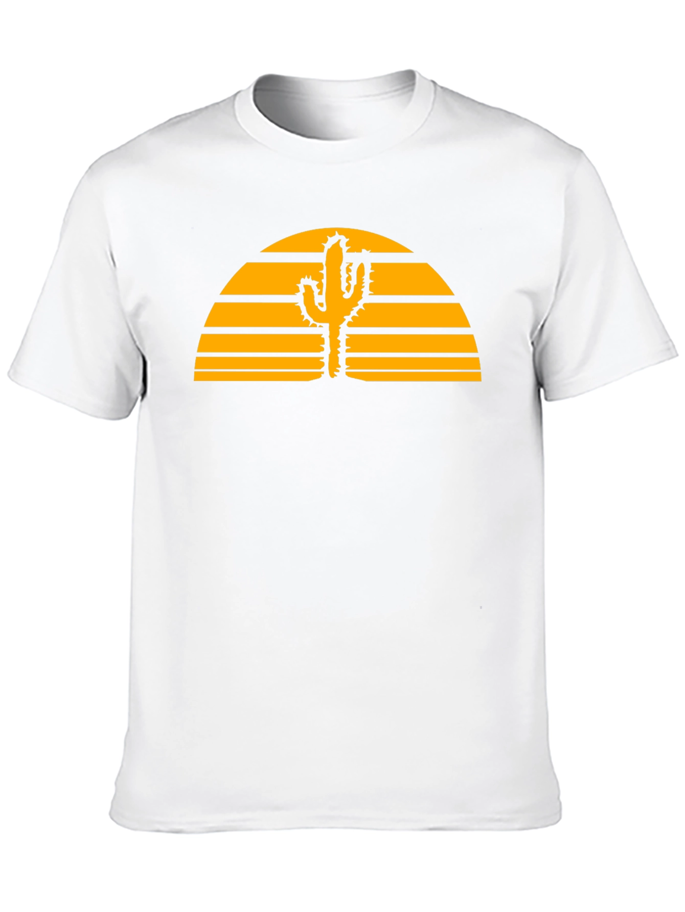 Desert Sunset Cactus Graphic Tee - Black