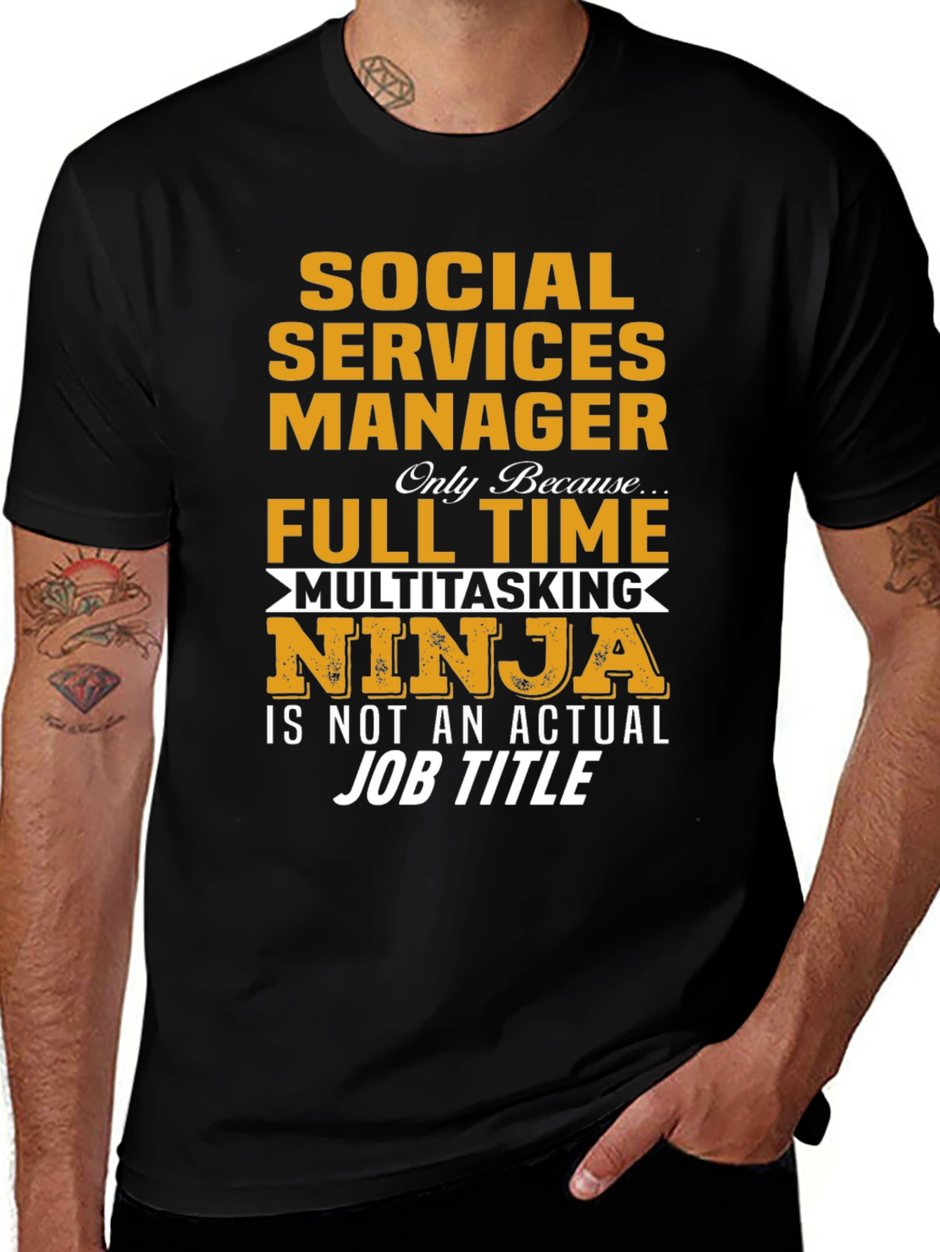 Social Services Manager T-Shirt - Multitasking Ninja