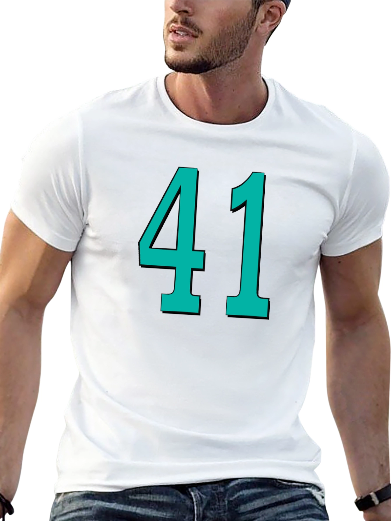Number 41 Graphic Tee - Black Cotton T-Shirt
