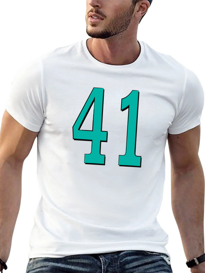 Number 41 Graphic Tee - Black Cotton T-Shirt