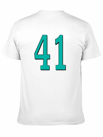 Number 41 Graphic Tee - Black Cotton T-Shirt