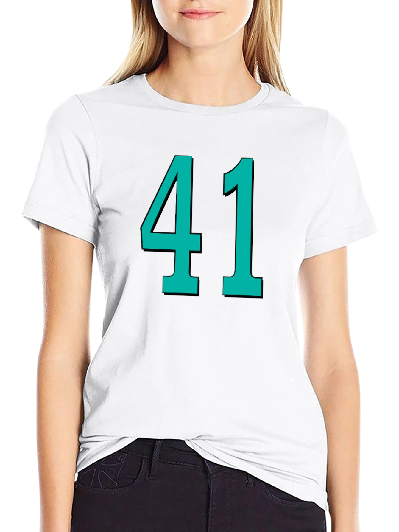 Number 41 Graphic Tee - Black Cotton T-Shirt