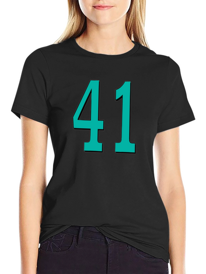 Number 41 Graphic Tee - Black Cotton T-Shirt