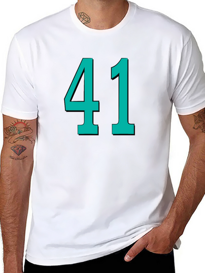 Number 41 Graphic Tee - Black Cotton T-Shirt