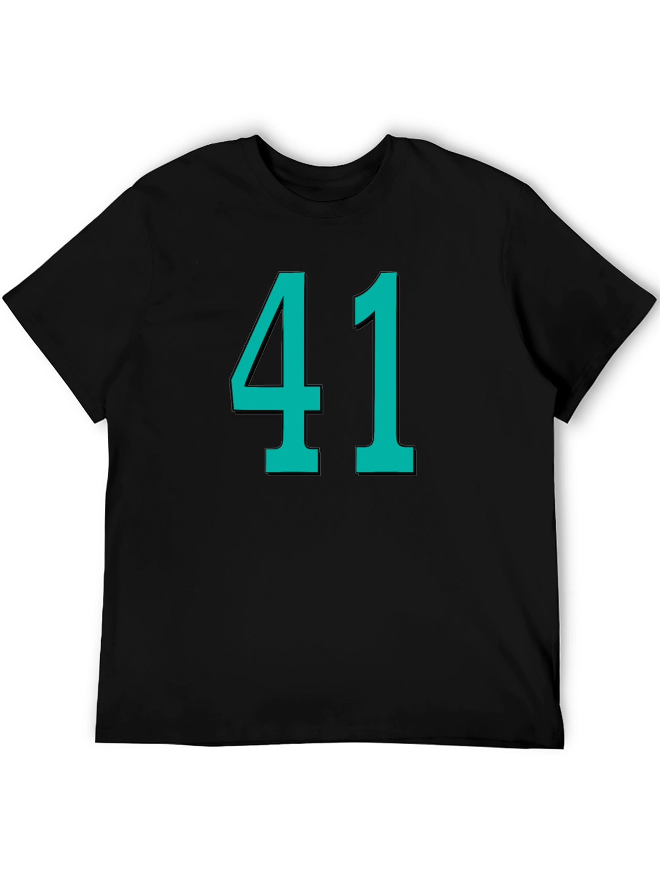 Number 41 Graphic Tee - Black Cotton T-Shirt