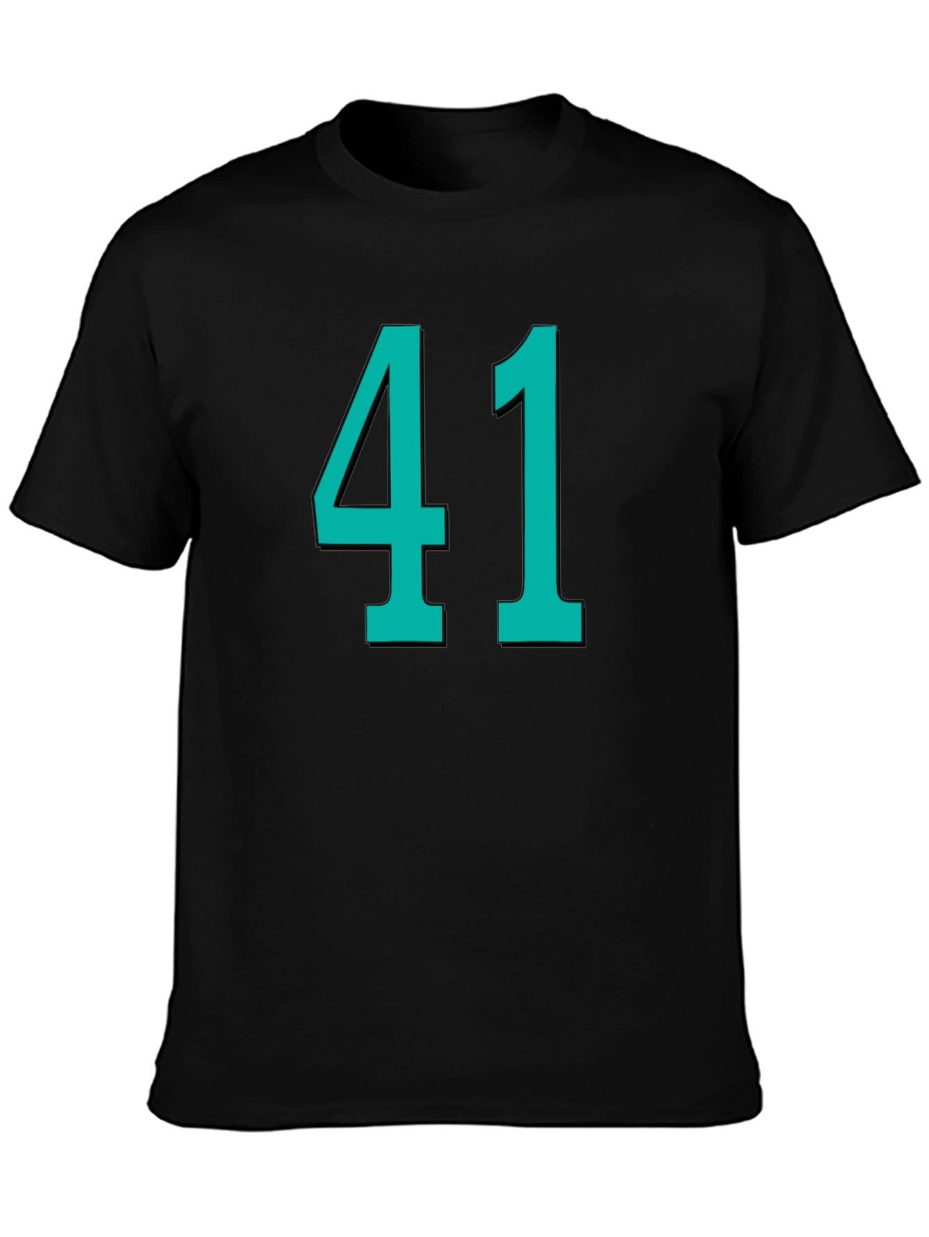 Number 41 Graphic Tee - Black Cotton T-Shirt