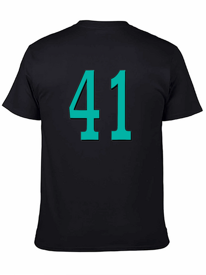 Number 41 Graphic Tee - Black Cotton T-Shirt