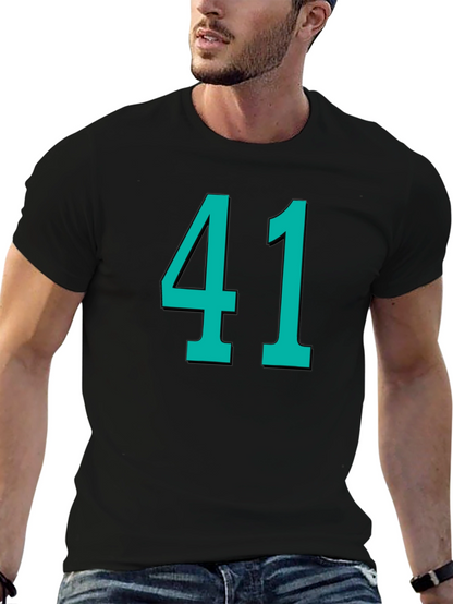 Number 41 Graphic Tee - Black Cotton T-Shirt