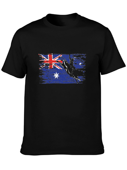 Australian Flag Bull Rider T-Shirt - Black