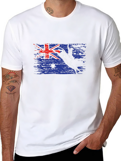 Australian Flag Bull Rider T-Shirt - Black
