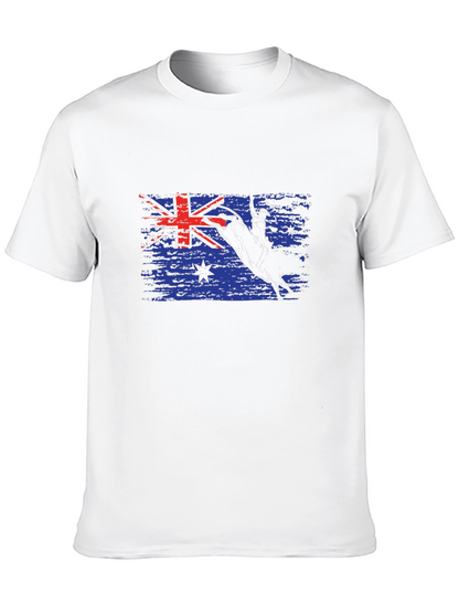 Australian Flag Bull Rider T-Shirt - Black