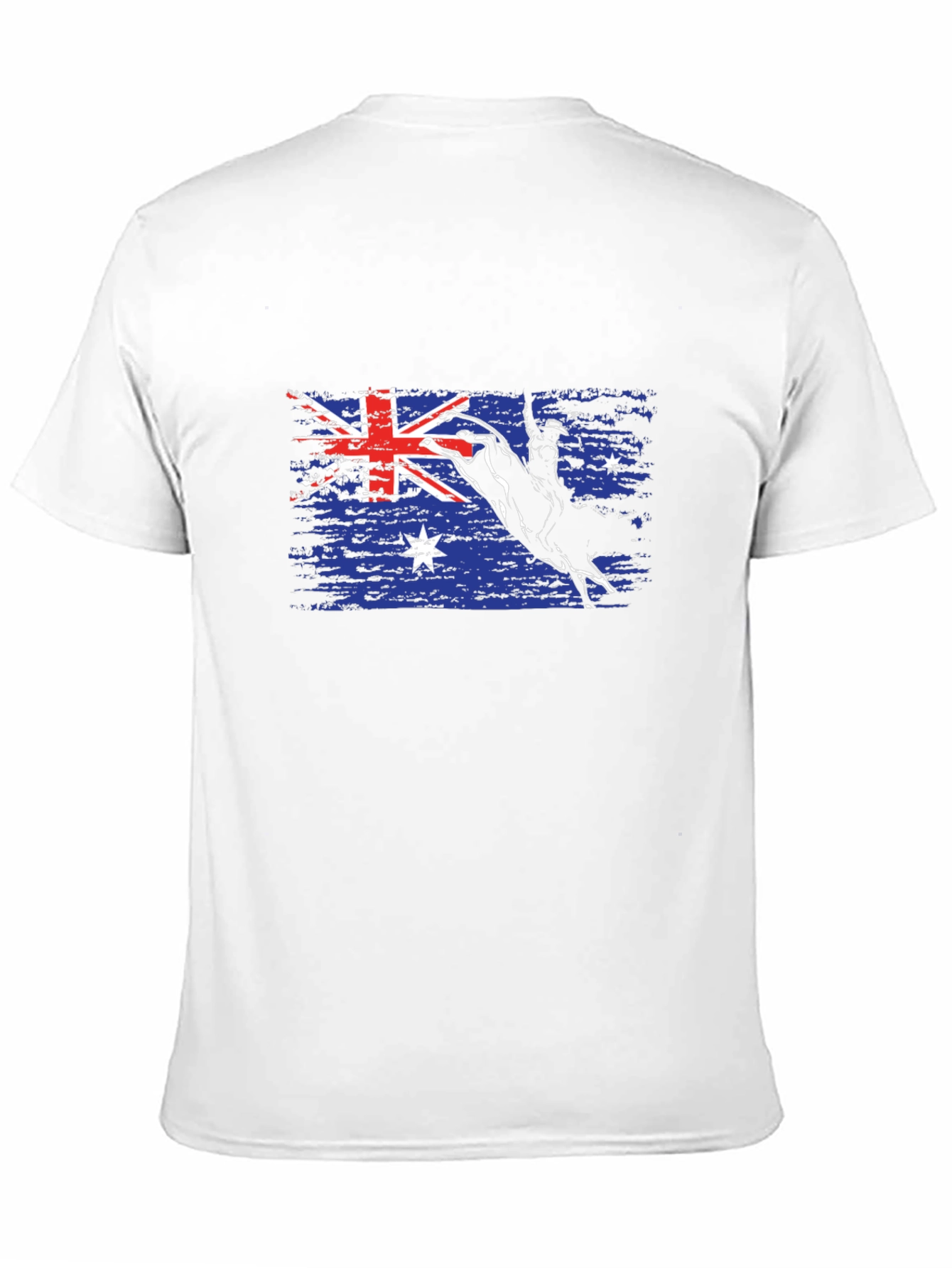 Australian Flag Bull Rider T-Shirt - Black