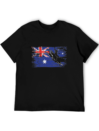 Australian Flag Bull Rider T-Shirt - Black