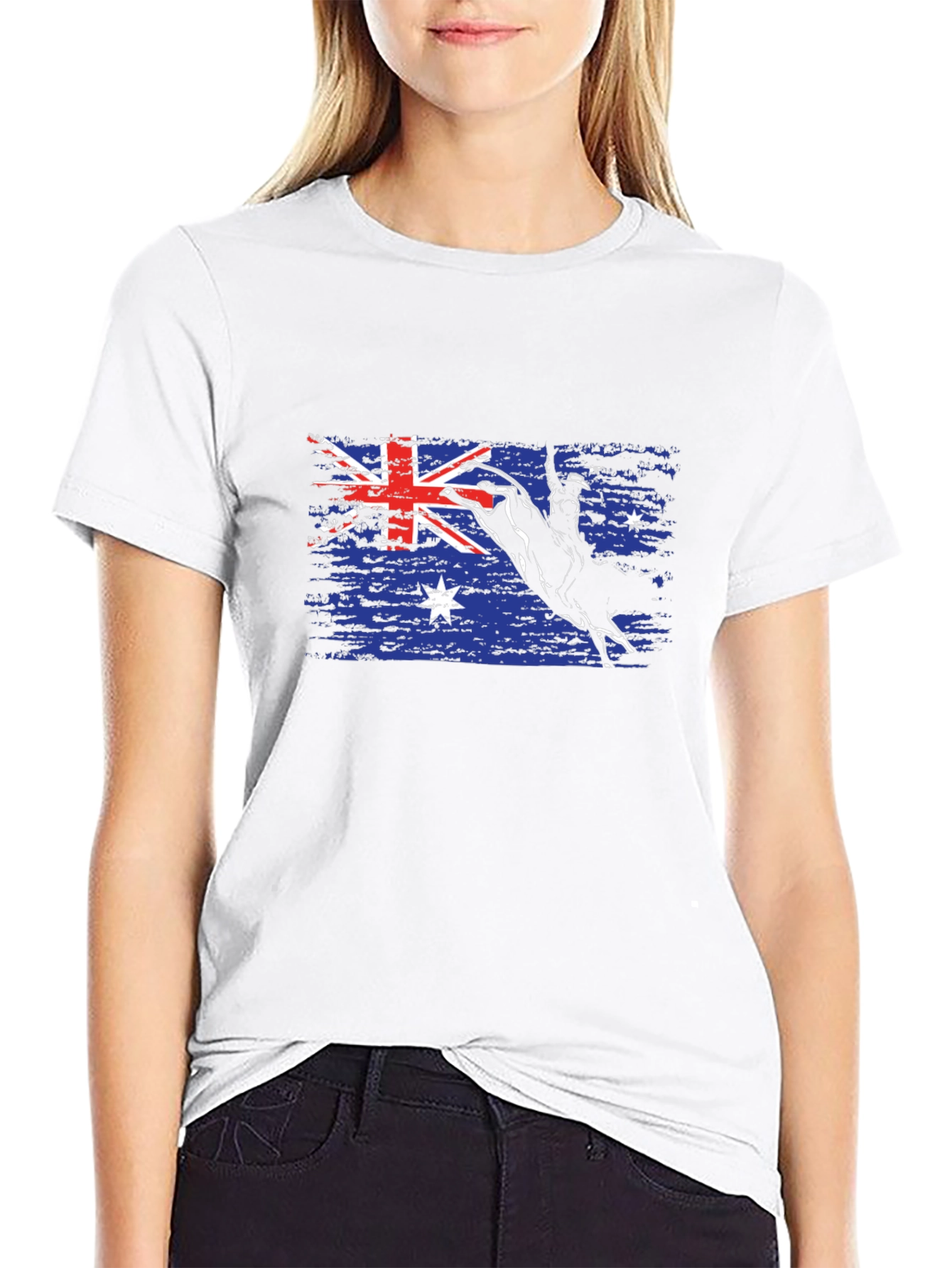 Australian Flag Bull Rider T-Shirt - Black