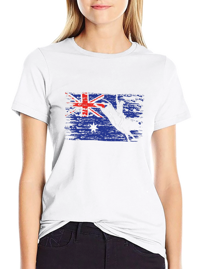Australian Flag Bull Rider T-Shirt - Black