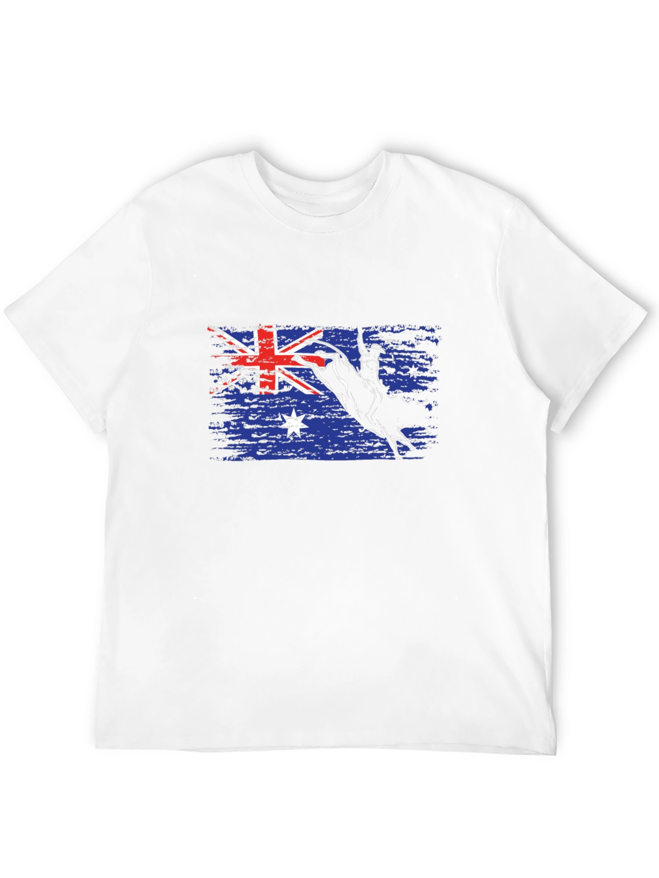 Australian Flag Bull Rider T-Shirt - Black