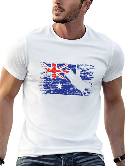Australian Flag Bull Rider T-Shirt - Black