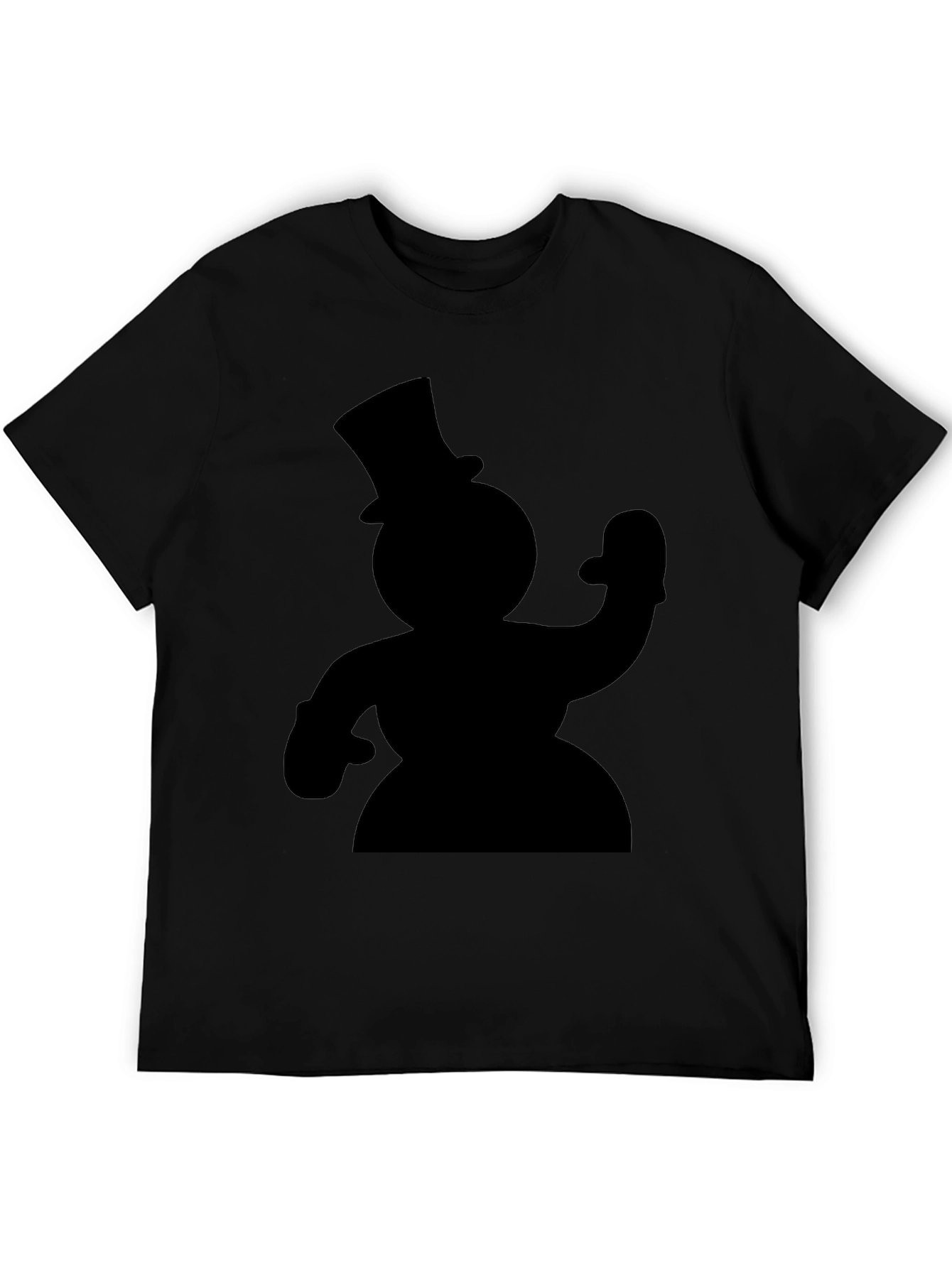 Snowman Silhouette Black T-Shirt