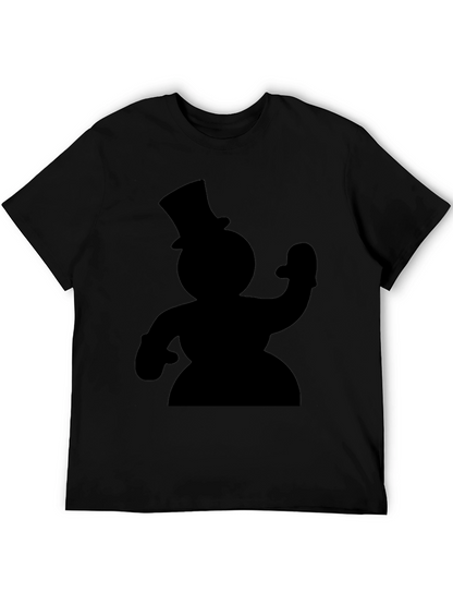 Snowman Silhouette Black T-Shirt