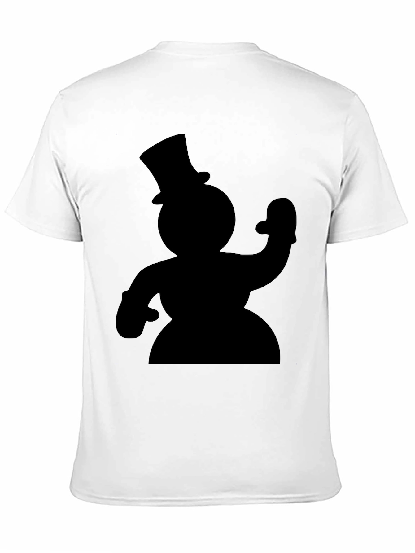 Snowman Silhouette Black T-Shirt