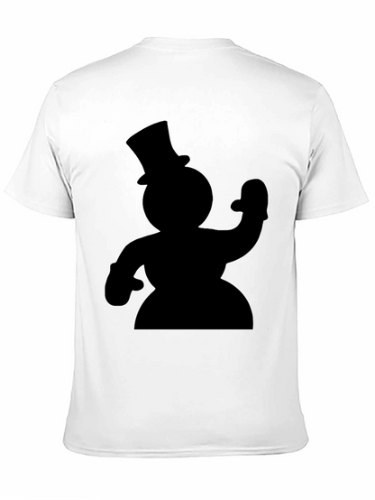 Snowman Silhouette Black T-Shirt