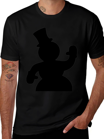 Snowman Silhouette Black T-Shirt