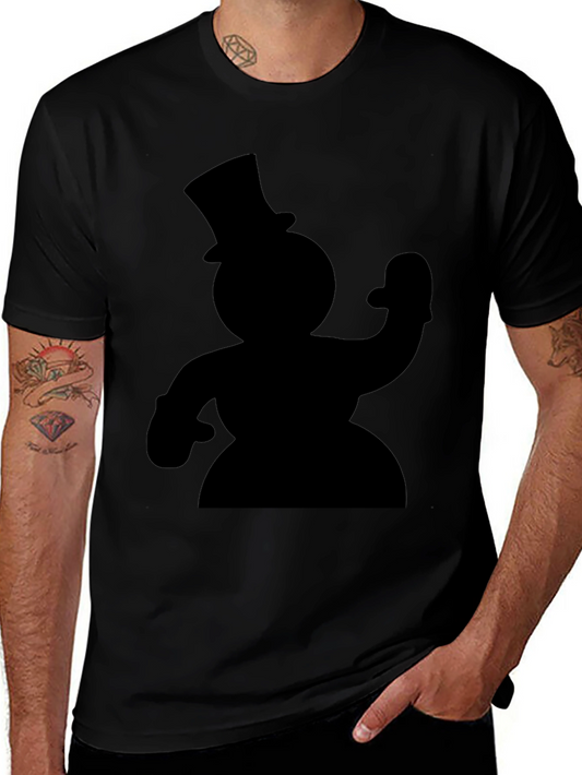 Snowman Silhouette Black T-Shirt