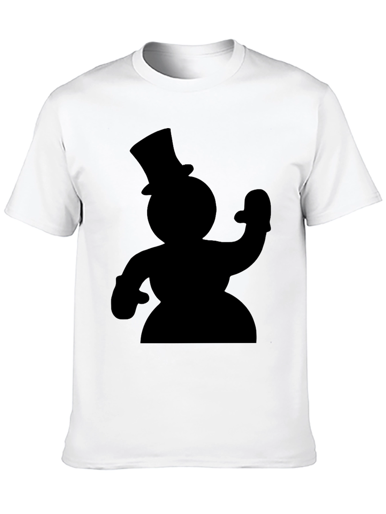 Snowman Silhouette Black T-Shirt