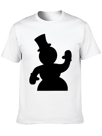 Snowman Silhouette Black T-Shirt