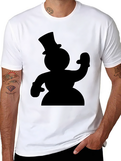 Snowman Silhouette Black T-Shirt