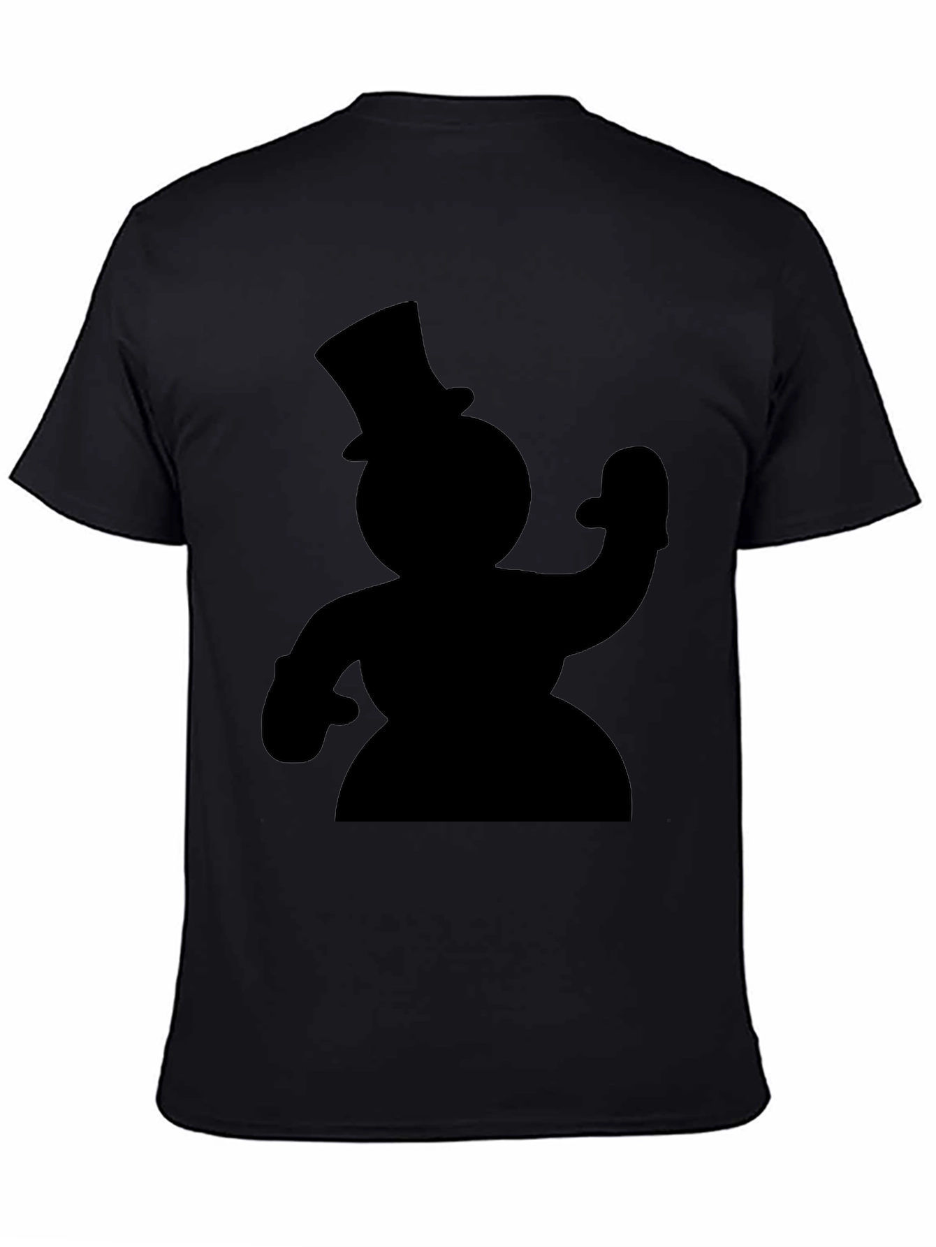 Snowman Silhouette Black T-Shirt